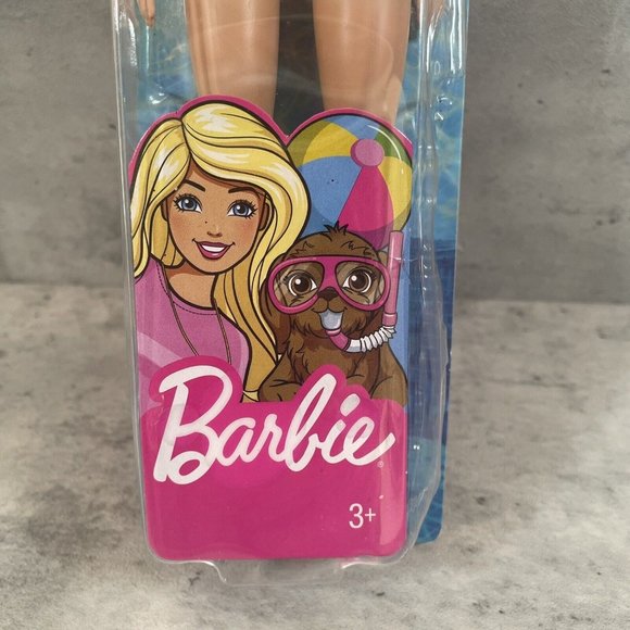 NEW Barbie Water Play Fun Doll Pink Beach Pool Striped Swim Suit 2019 NIB - Picture 3 of 4